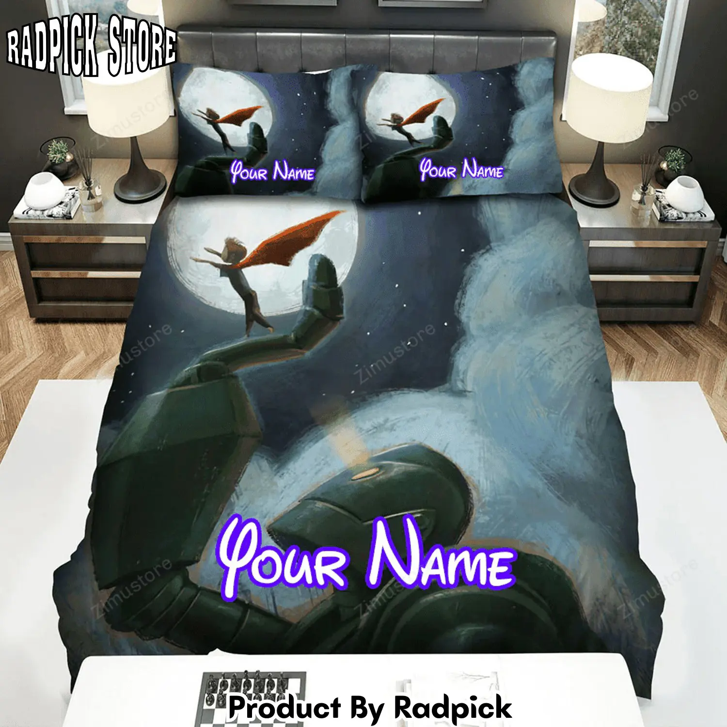 Radpick the iron giant be stronger movie poster bed sheets duvet cover personalized name bedding sets rp3271204